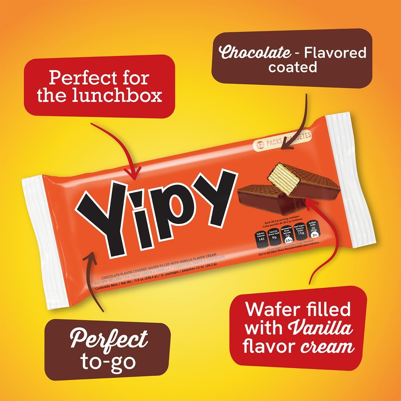 Pozuelo Yipy Wafers | Vanilla Wafers Covered in Chocolate |
