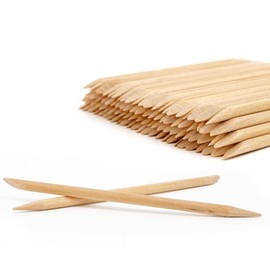 GOOD STUFF Pack of 12 Wooden Sticks for Cuticle Remover and Nail Art - Length 11.5 cm - Double Tip for Pushing and Removing Cuticle and Applying Decorations