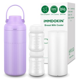 Compact Breast Milk Cooler Bottle, 12oz Portable Breastmilk Cooler with 2 Bottles, 30H Cold Storage Breast Milk Chiller for Travel & Outdoor Use, Leakproof Reusable for Nursing Moms,Feeding Essentials