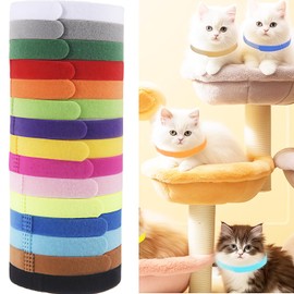 Puppy ID Collars, 15 Colors Whelping Puppies ID Bands, Double-Sided Soft Adjustable Pet Dog Cat Collars