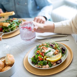 Connect Plate Large Plates 255 mm Set of 4 Natural Wood