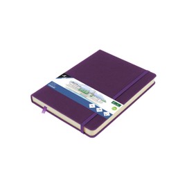 Skizzenbuch Kangaro A5 Purple Heart PU Hardcover 80 Blatt 140 Gramm cremefarbenes Papier mit Gummiband und Band