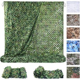 MIKKUPPA Camouflage Net Camouflage Net - 150D Oxford Fabric, 1.5 x 2 m, 3 x 3 m, 3 x 4 m, 3 x 6 m, 4 x 6 m, for Hunting, Camping, Outdoor, Military, Privacy Screen & Decoration