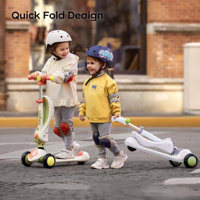 Bc Babycare Kids Scooter, 3 Adjustable Heights (Ages 3-15), Lean-to-Steer,