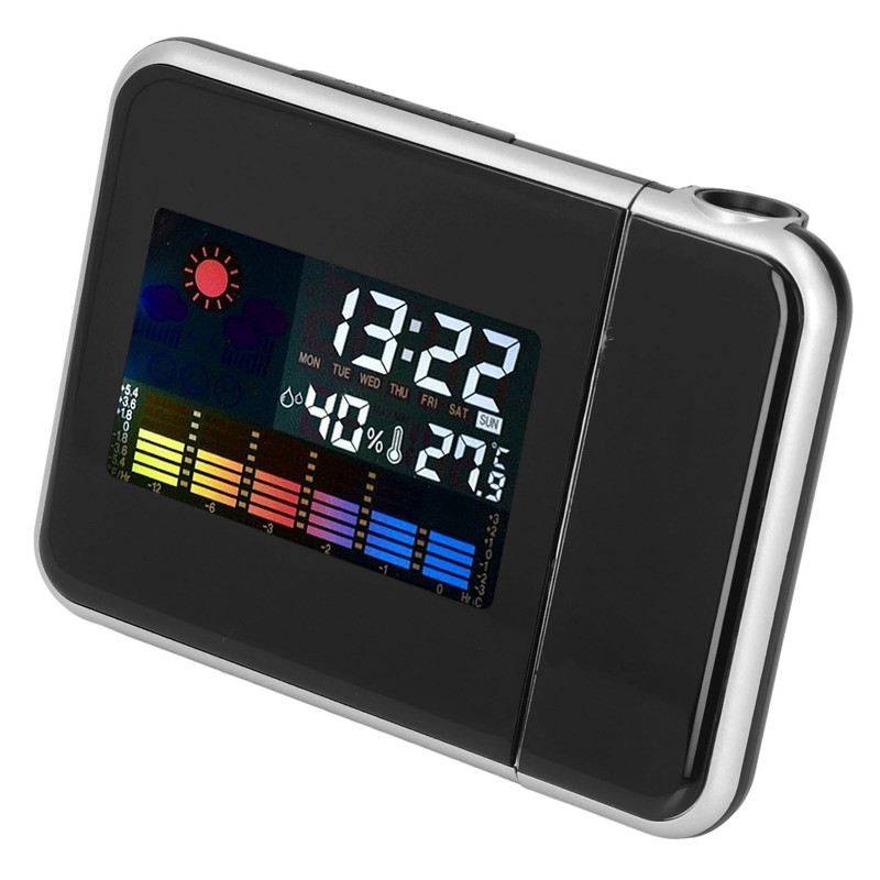 Weather Station Clock Temperature Humidity LCD Color Display LED Backlight