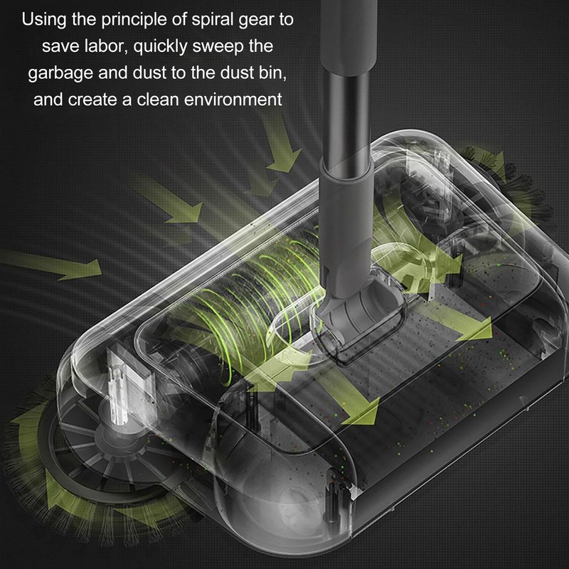 Hand Push Sweeper Professional Efficient 360 Degree 2 in 1