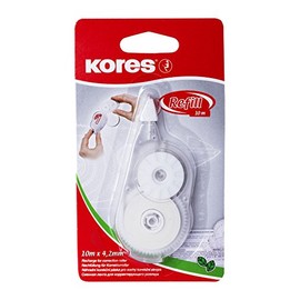 Kores - Recharge for Refillable Mouse Correction Tape Roller for Students and Adults, No-Peeling Dry Corrector Tape, School and Office Supplies, Single Pack, 10m x 4.2 mm