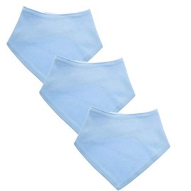 Baby Bandana Bibs - Newborn, 3 Pack, Dribble Bibs, 100% Cotton, Premium, Machine Washable - Blue, One Size