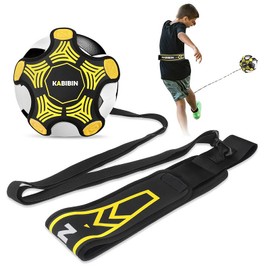 Kabibin Soccer Training Equipment, Solo Soccer Kick Trainer for Kids Adults, Soccerball/Volleyball Practice Aid Bungee Waist Belt (Yellow)