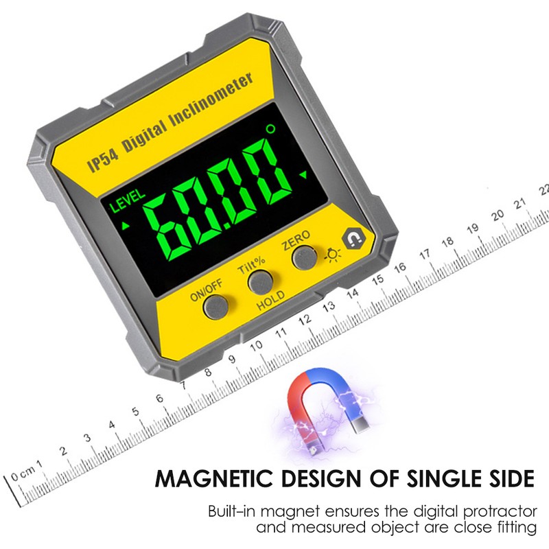 4 x 90 Degrees Digital LCD Protractor Inclinometer Magnetic 0.2°