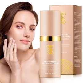 Base Que Cambia De Color, Base 4 En 1 Base Correctora De Cobertura Completa Media Con Spf 50+, Base Hidratante Que Cambia De Color De Larga Duración E Impermeable, Espectro De Luz Para Gimnasio