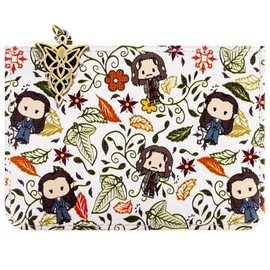 Aragorn & Arwen Lord of The Rings White Tree Gondor Purse Zipper Coin Pocket, ID & Card Holder, White