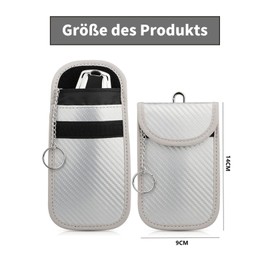 Pack of 2 car key case, key bag, key box, keyless go protection, car key box, RFID blocker car key bag, carbon fibre key case, for key bag, car key box, pouch