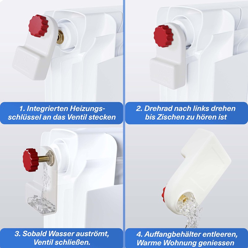 Petitone Heater Bleeder – Includes Integrated Bleed Key for Radiators