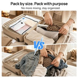 Zurligi Travel Vacuum Bags Kit with Pump, 6-Pack for Clothing & Underwear