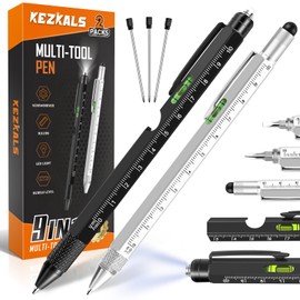 KEZKALS Gifts for Men, Valentine's Day Gifts for Him, 2-Pack 9-in-1 Ballpoint Pen, Birthday Gift Gadgets for Men, Funny Small Gifts for Men, Father's Day Gift for Dad