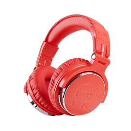 2CANZ Red DJ STAKZ Edition Over-Ear Professional Wired DJ Headphones - Enhanced 50mm Neodymium Drivers, Closed Back, Plush Comfrasoft Ear Cushions, 8-Way Adjustable Earpads, and Foldable