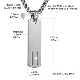 HZMAN Silver Initial Necklace for Men Stainless Steel Letter Necklace A To Z Pendant for Women, Stainless Steel, No Gemstone