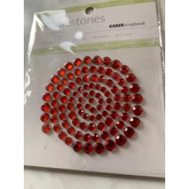 Kaiser Scrapbook 2 PKG Kaiser Rhinestones Stickers 100 PCS CHRISTMAS RED 25x3mm, 50x4mm,  25x5mm