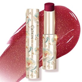 CATKIN Glossy Lip Balm Ultra Hydating Glow Lip Tinted Jelly Plumping Melting Balm Shea Butter Repair Soothing For Dry Lips 0.12 oz C10 HIBISCUS