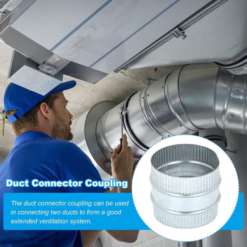 PATIKIL 3 Inch Duct Connector Coupling, Galvanized Steel Straight Dryer