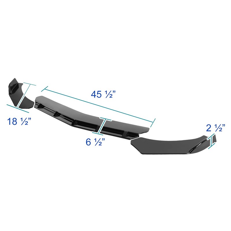 Spec-D Tuning Universal Glossy Black PP Front Bumper Lip Spoiler