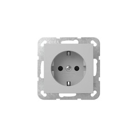 Gira 4453015 Schuko Socket, 16 A 250 V with Shutter, Plug-In Terminals, System 55, Matte Grey
