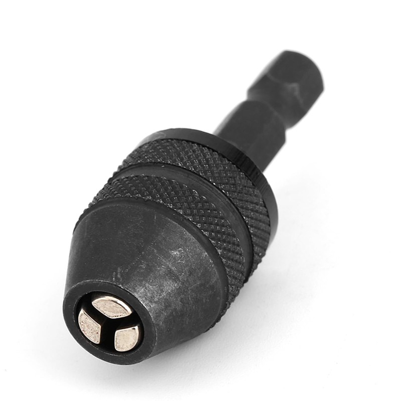 Domary Keyless Drill Bit Chuck Converter 0.3-3mm Hex Shank Adapter