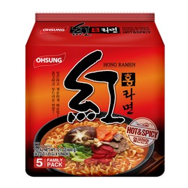 OHSUNG 4 PACK Ohsung Hong Ramen Korean Style INSTANT NOODLE SOUP HOT Flavor 5 Pack EACH