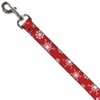 Buckle-Down Dog Leash Snowflakes Red White 6 Feet Long 1.0