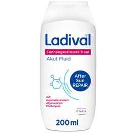 Ladival Sun-Stressed Skin Acute, After Sun Repair for the Body, Regenerated with Photolyase, Moisturising and Cooling, with Panthenol and Vitamin E, 200 ml