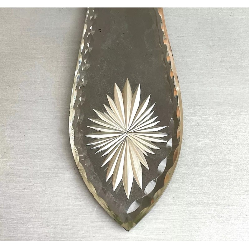 estilo veneciano Espejo Mano Vintage, Cristal Veneciano Grabado Doble Cara-