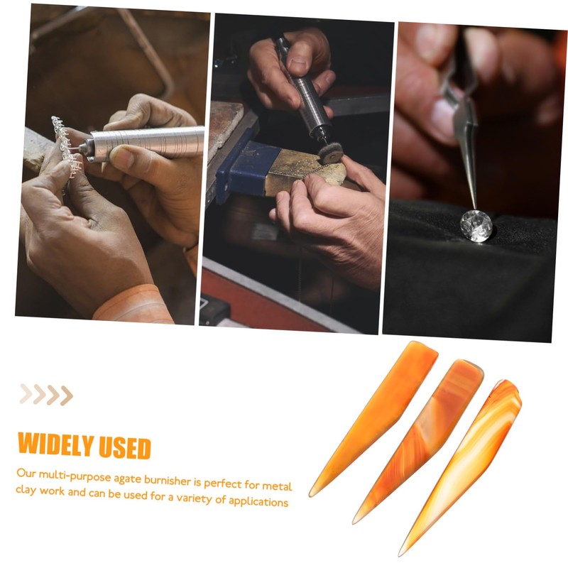 TEHAUX Burnisher for Jewelry 3pcs Set Smooth Polishing Tools for