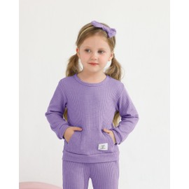 12 Month Girl Clothes Toddler Winter Outifts Ruffle Sweatshirt Baby Pant Set Baby Girls' Clothing Waffle Baby Girl Stuff 12-18 Month Girl Clothes