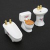 1/24 Dollhouse Miniature Bathroom Set Simulation Ceramic Bathtub Toilet Sink
