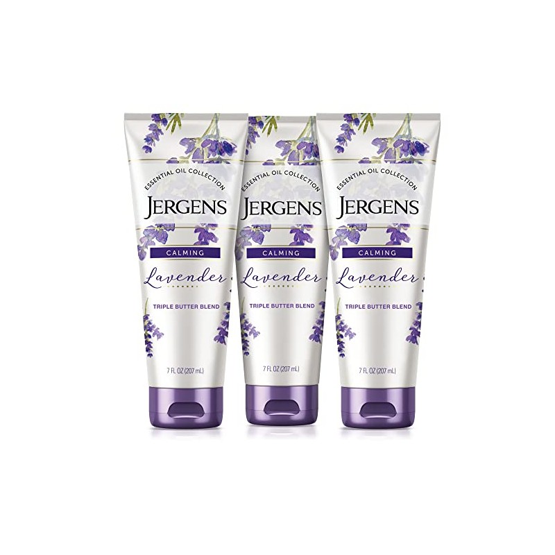 Jergens Lavender Body Butter Hand and Body Lotion, Moisturizer for