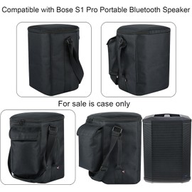 TXEsign Travel Carrying Case for Bose S1 Pro/Bose S1 Pro+, Slip Cover Case with Shoulder Strap &Accessory Pocket, Portable Carry Bag Holder w Handle Strap for Bose Speaker (Black)