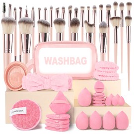 Lukovee Set de Brochas de Maquillaje, 56 Piezas Kabuki Profesional Premium                                                                            