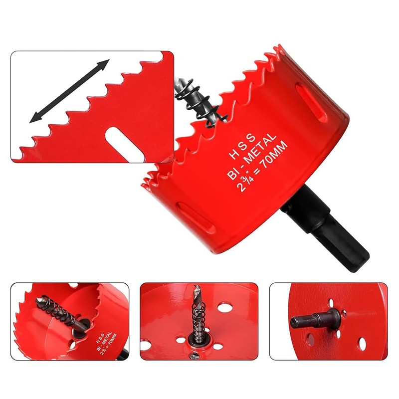 60mm Hole Saw,HSS Bi-Metal Hole Cutter with Pilot Drill Bit,Hole