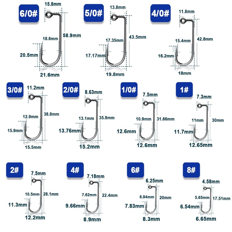 9KM DWLIFE Right Angle Jig Hooks Fishing - 50pcs Aberdeen