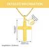 Tobestu Gold Stainless Steel Retro Cross Pendant Rolo Cable Chain