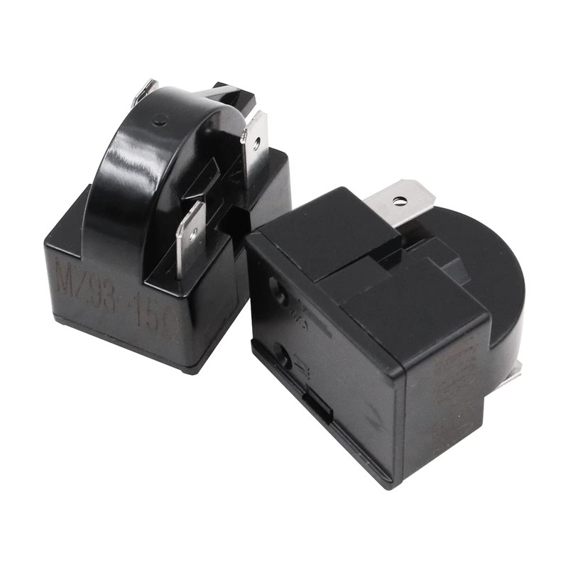 WANGCL 2PCS Compressor Start Relay 3Pin 15Ohm +2PCS Compressor Overload