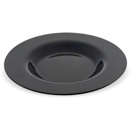 Carlisle FoodService Products Sierrus Reusable Plastic Pasta Bowl Salad Bowl with Wide Rim for Restaurants and Home, Melamine, 20 Ounces, Black, (Pack of 12)