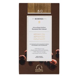 KORRES Argan Oil Colorant - ammoniakfreie Haarfarbe Hellblond 8.0-100% Grauhaarabdeckung & vegan für ein langanhaltendes Ergebnis