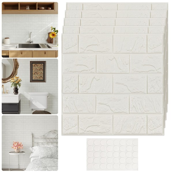 Faux Brick Wall Panels Peel and Stick Tile - 3D