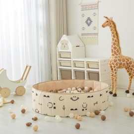 Ball Pits for Toddlers, Play Pool with Storage Bag for Baby Girls Boys Kids as Play Yard, Baby Playpen, Fence, Oxford Cloth Portable & Foldable Ball Pool, Beige