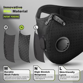 BASE CAMP Reusable M Pro Dust Mask, Long Strap Respirator Mask with 6 Filter-Face Mask for Dust Pollen, welding, Construction, Sanding, Yard Lawn, Paint, Woodworking