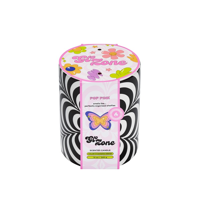 Glo Zone Slow Color-Changing Ceramic Scented Candle, 12 oz -