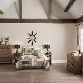 NIUDÉCOR HOME Patchwork Comforter 3pcs King Size Quilt Set Genuine 100% Cotton Bedspread Reversible Vintage Plaid Floral Coverlet Bedding Sets