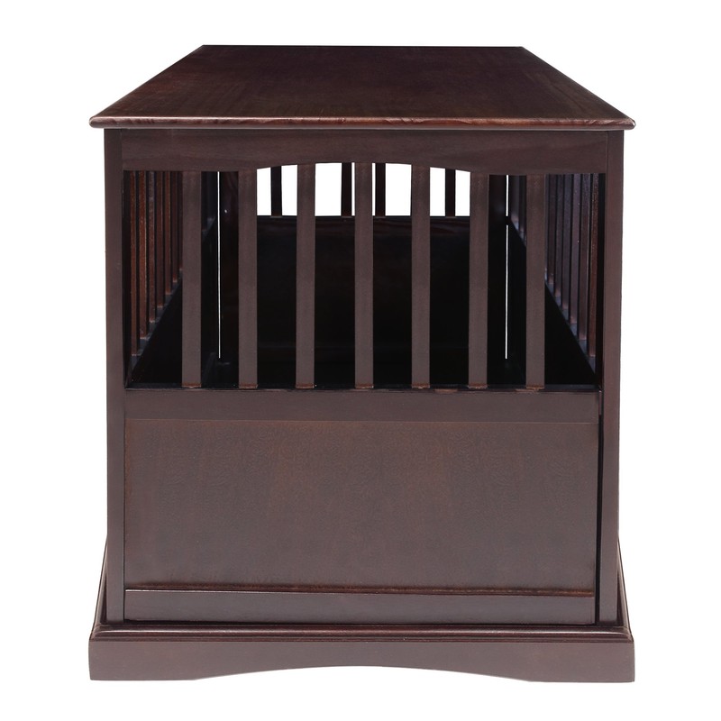 Casual Home Wooden Large Pet Crate, End Table, Espresso